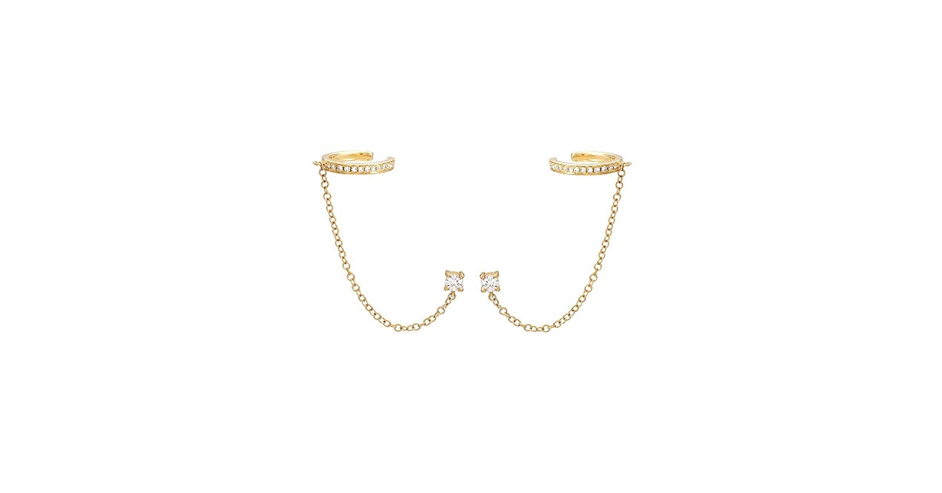 ☆HEI☆ sv925 jingle onetouch earring HE24WIESG123XXFR Amazon.com: Cuff Hoop Halo CZ Stud Chain Climber Crawler